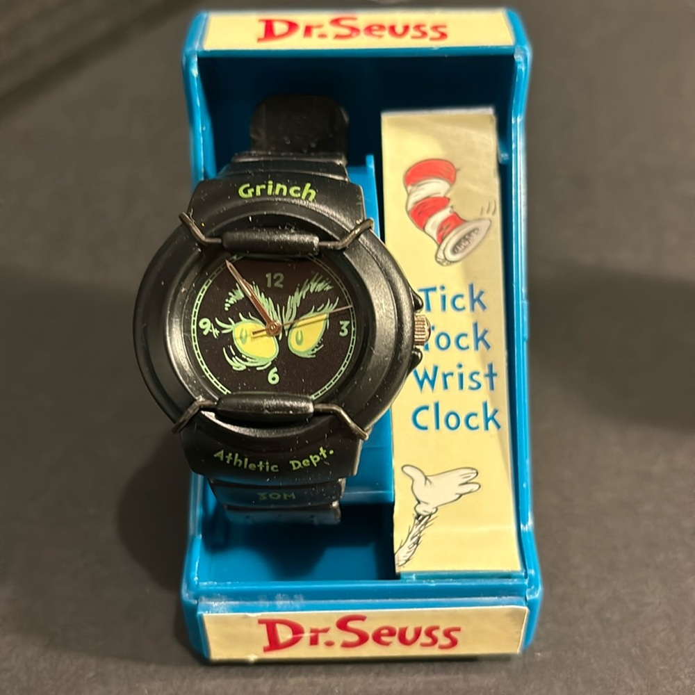 Dr. Seuss 1998 tick-tock wrist clock. New in box . Never worn .NWT